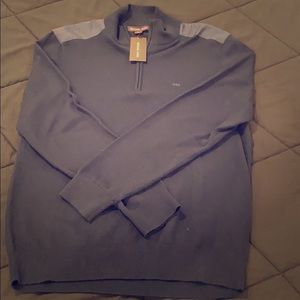 Michael Kors Men’s Partial Zip Blue Sweater M